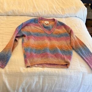 Sundays Multicolor V-Neck Women's Sweater